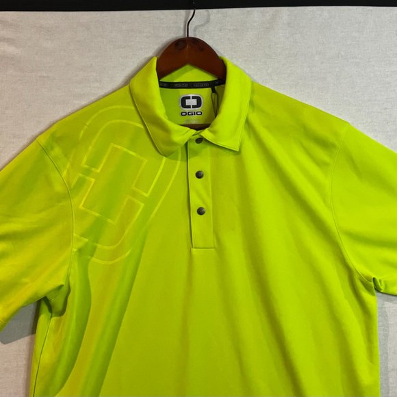 OGIO Glam Polo Shirt Energy Medium Neon Yellow Green Color NWT - Picture 2 of 13
